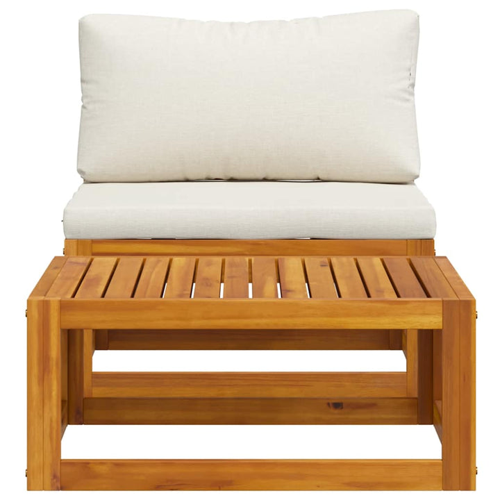 sofasæt til haven 2 dele med hynde massivt akacietræ