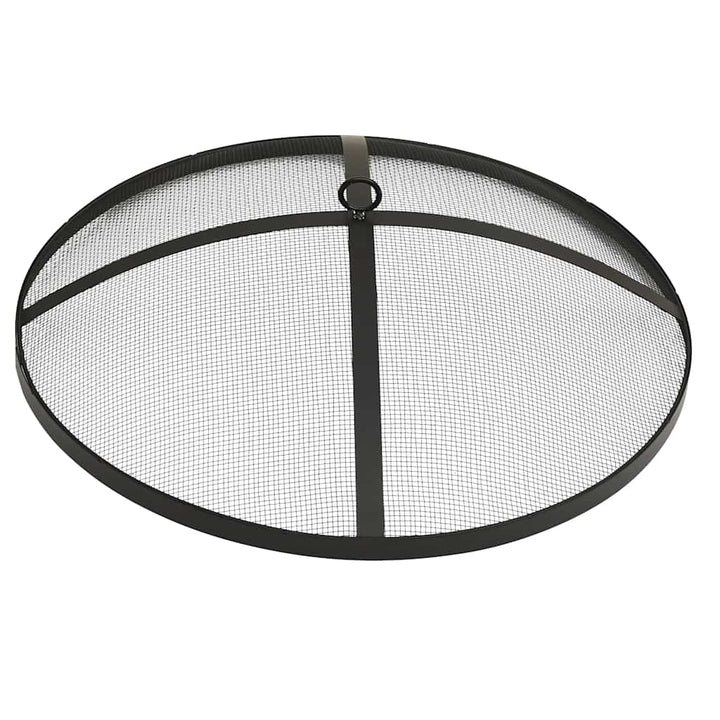 2-i-1 bålfad og grill med ildrager 59x59x60 cm rustfrit stål
