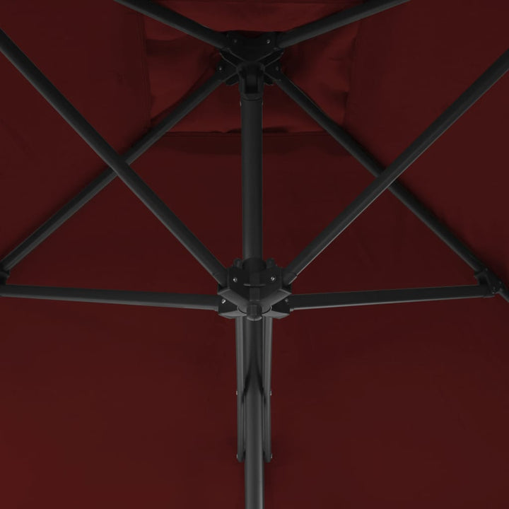 parasol med stålstang 300x230 cm bordeauxfarvet