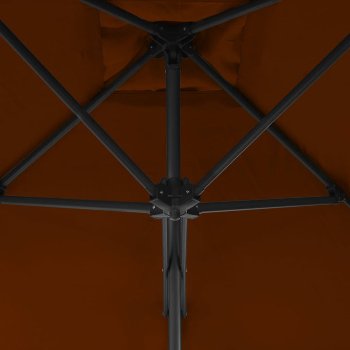 parasol med stålstang 300x230 cm terrakotta
