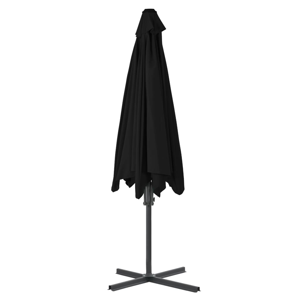 parasol med stålstang 300x230 cm sort