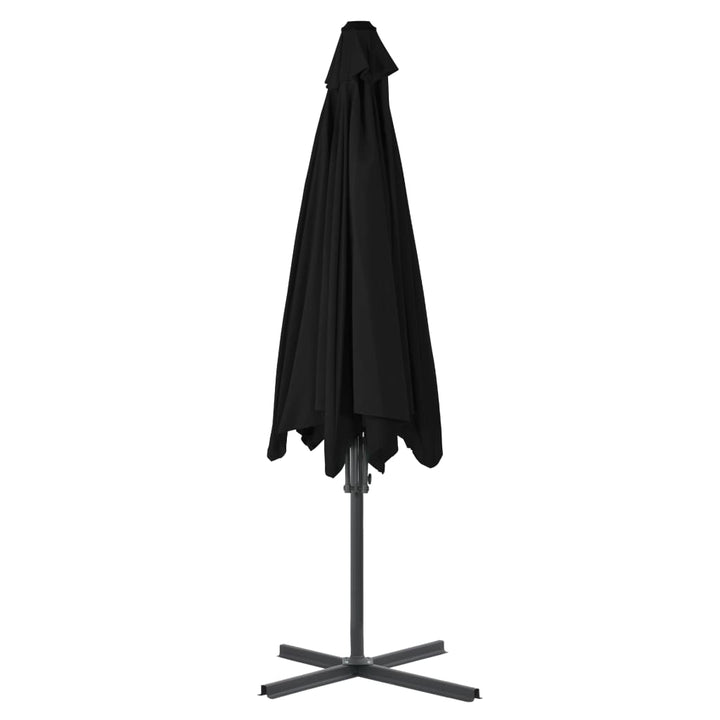 parasol med stålstang 300x230 cm sort