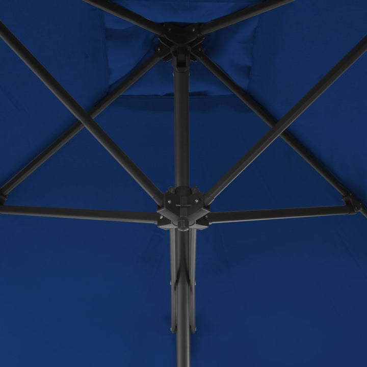 parasol med stålstang 300x230 cm blå