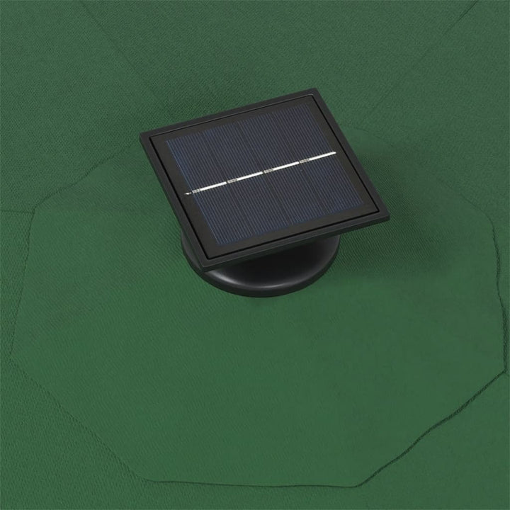væghængt parasol m. LED-lys 300 cm grøn