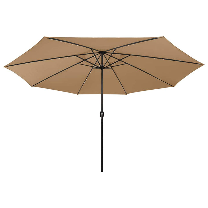 haveparasol med LED-lys 400 cm gråbrun