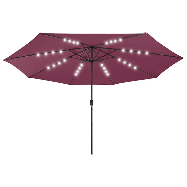 Sonnenschirm mit LED-Beleuchtung 400 cm bordeauxrød