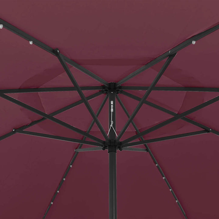 Sonnenschirm mit LED-Beleuchtung 400 cm bordeauxrød