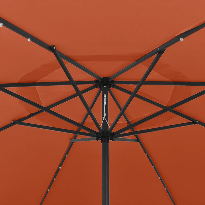 Sonnenschirm mit LED-Beleuchtung 400 cm terracottafarvet