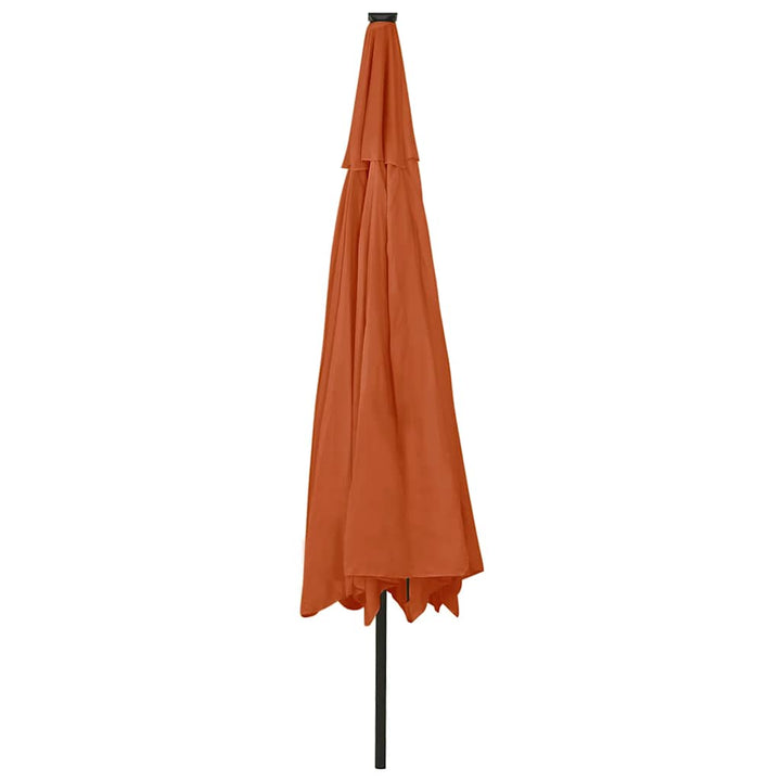 Sonnenschirm mit LED-Beleuchtung 400 cm terracottafarvet