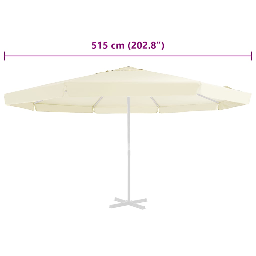 udskiftningsdug til parasol 515 cm sandfarvet