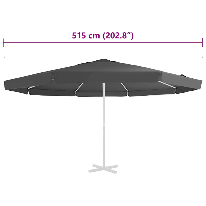 udskiftningsdug til parasol 515 cm antracitgrå