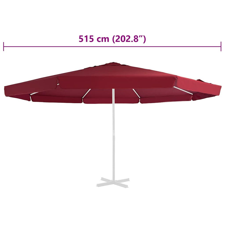 udskiftningsdug til parasol 515 cm bordeaux