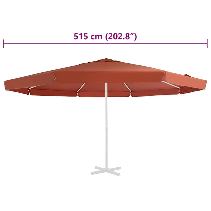 udskiftningsdug til parasol 515 cm terracottafarvet