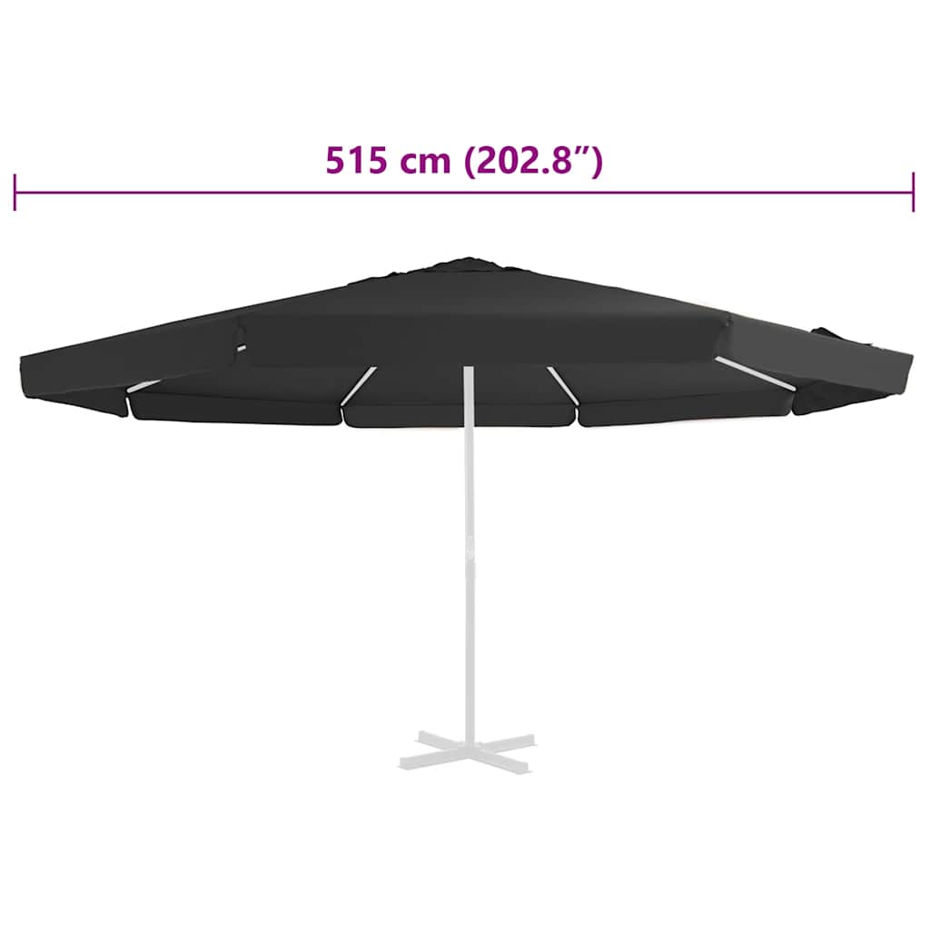 udskiftningsdug til parasol 515 cm sort