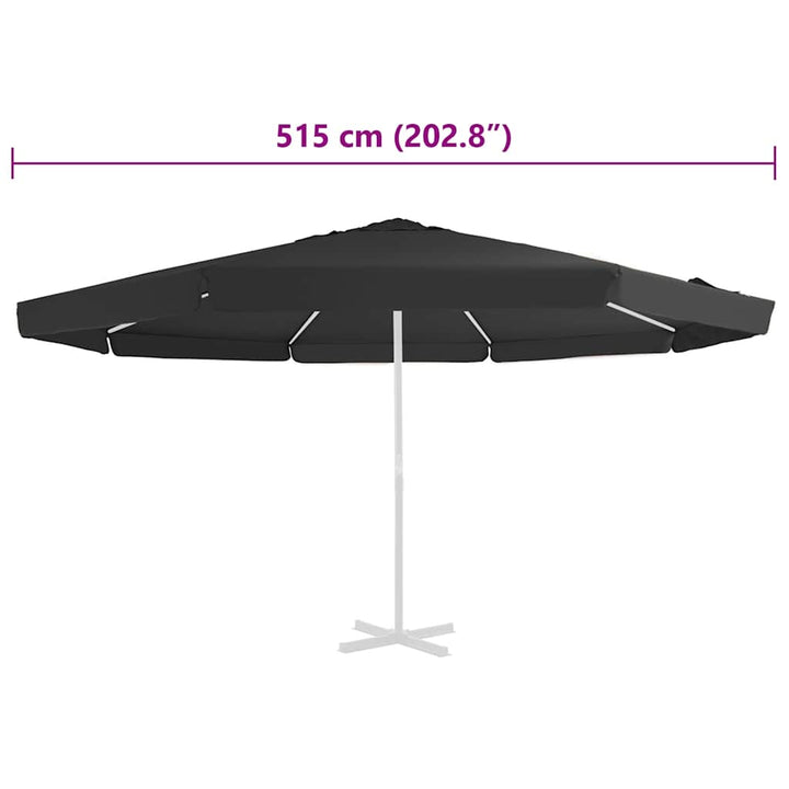 udskiftningsdug til parasol 515 cm sort