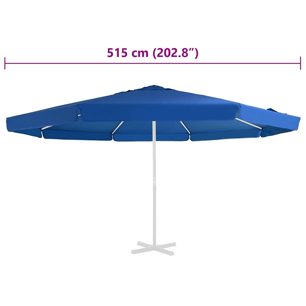 udskiftningsdug til parasol 515 cm azurblå