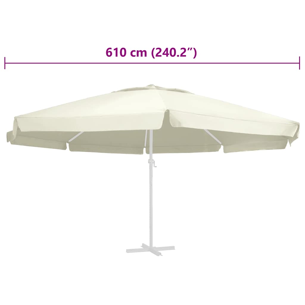 udskiftningsdug til parasol 610 cm sandfarvet