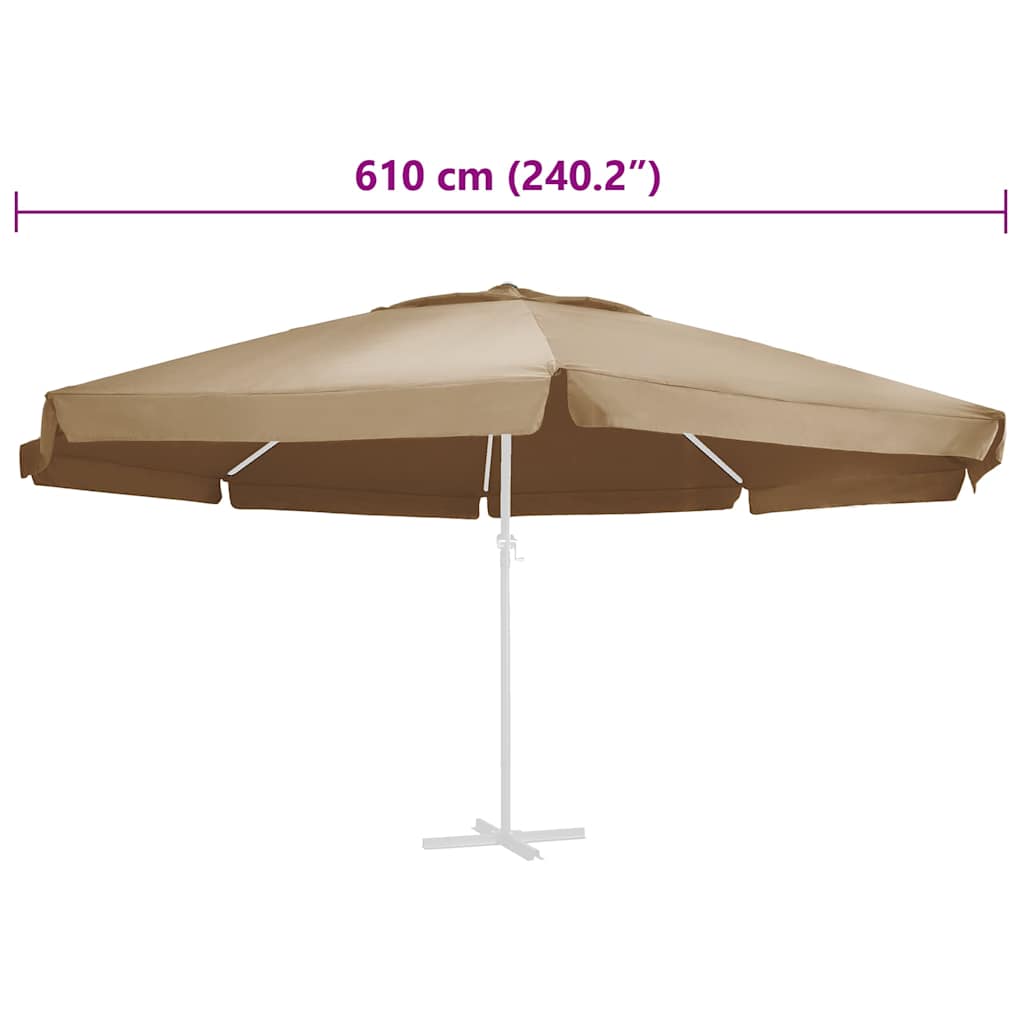 parasoldug 610 cm gråbrun