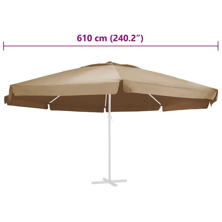 parasoldug 610 cm gråbrun