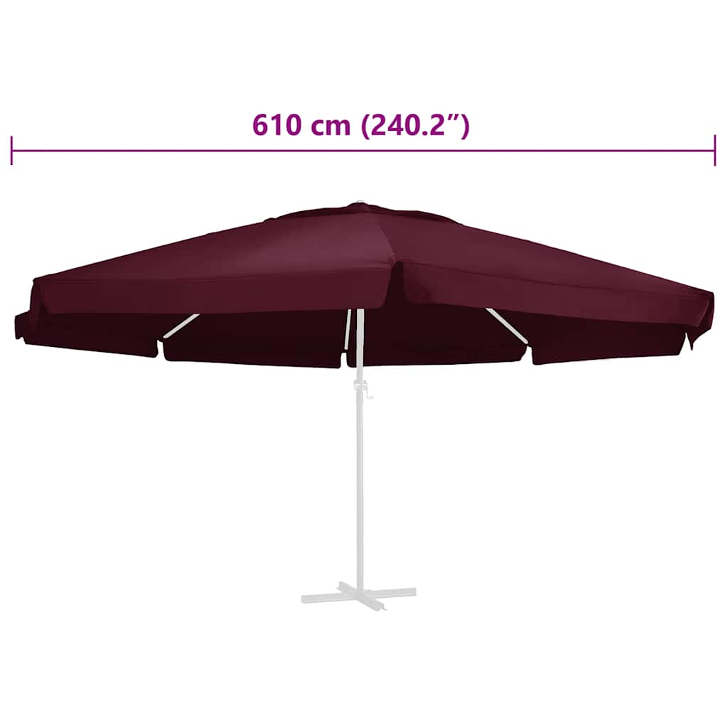 udskiftningsdug til parasol 610 cm bordeaux