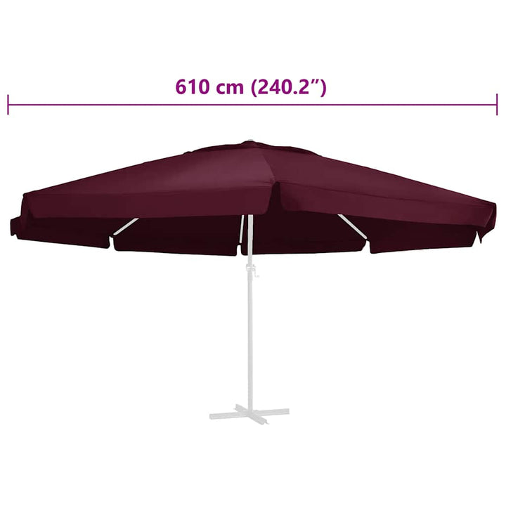 udskiftningsdug til parasol 610 cm bordeaux
