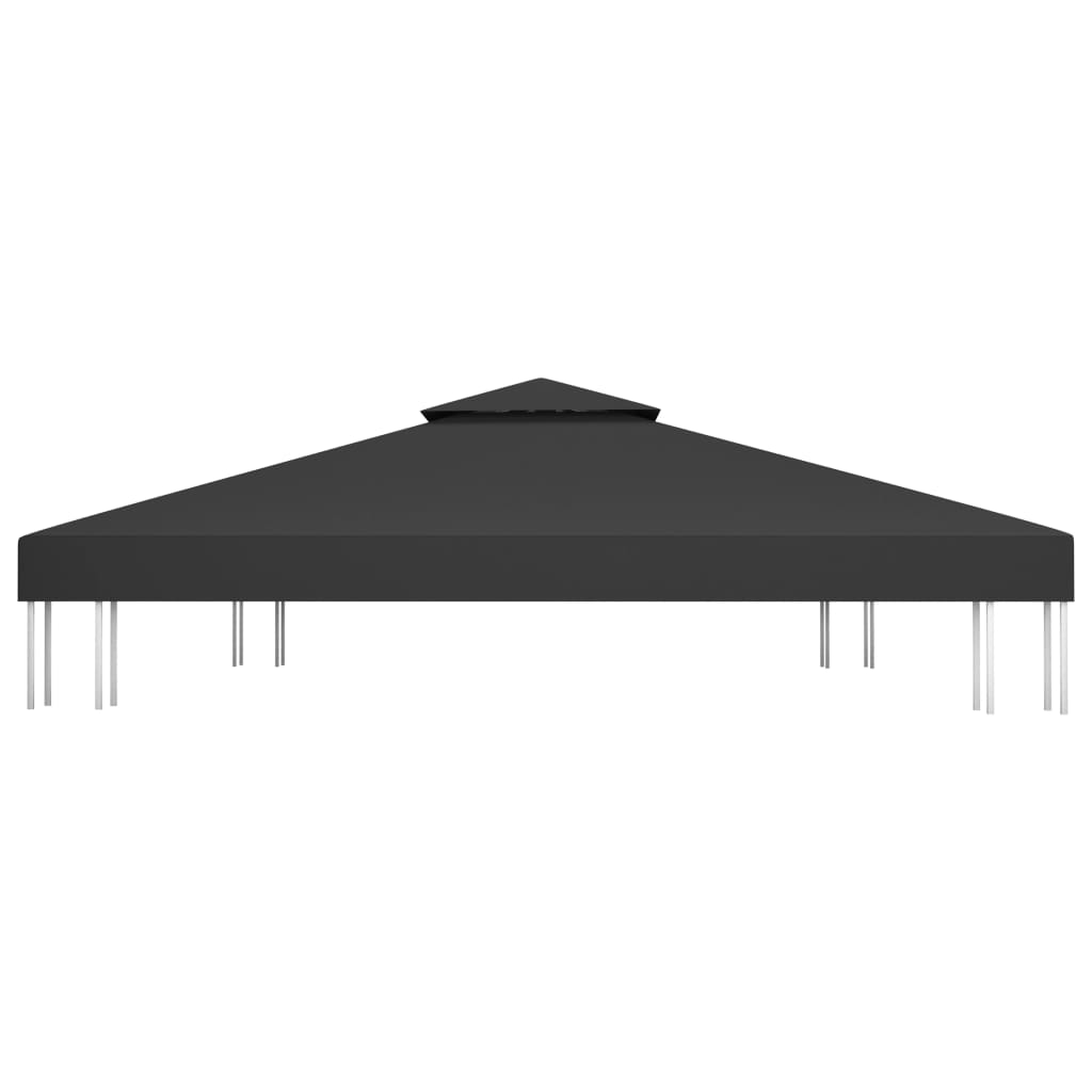 pavillontopdække i 2 lag 310 g/m² 4x3 m sort
