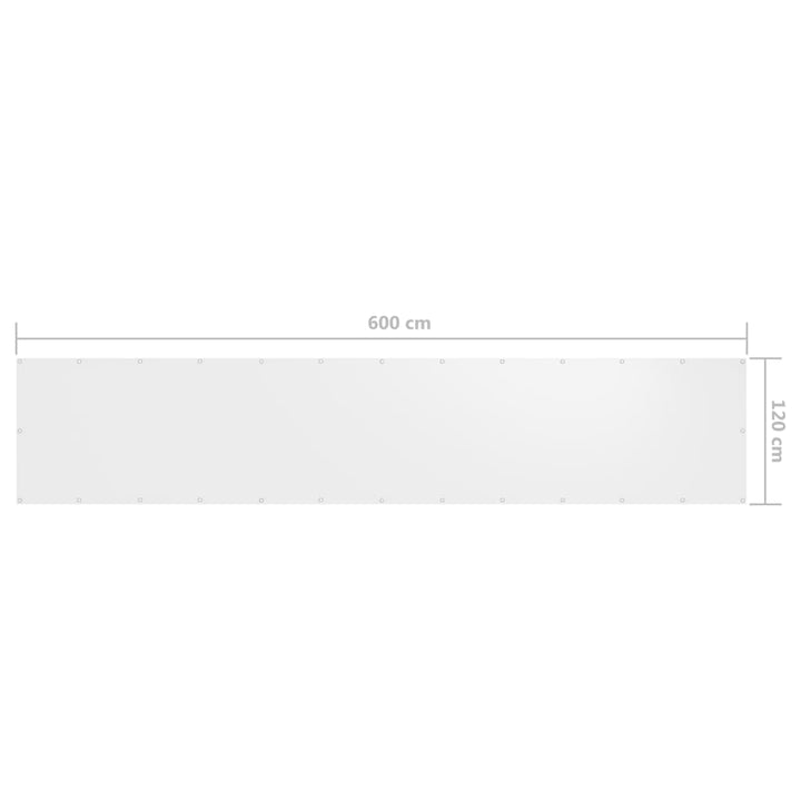 altanafskærmning 120x600 cm oxfordstof hvid