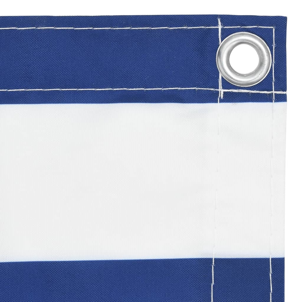 altanafskærmning 75x600 cm oxfordstof hvid og blå