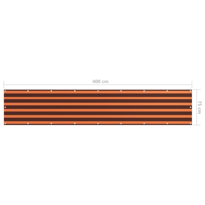 altanafskærmning 75x400 cm oxfordstof orange og brun
