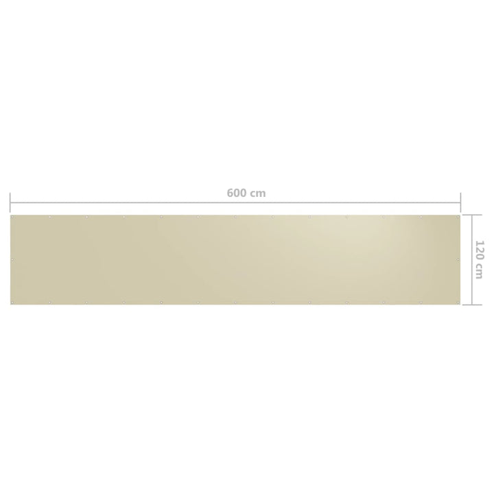 altanafskærmning 120x600 cm oxfordstof cremefarvet