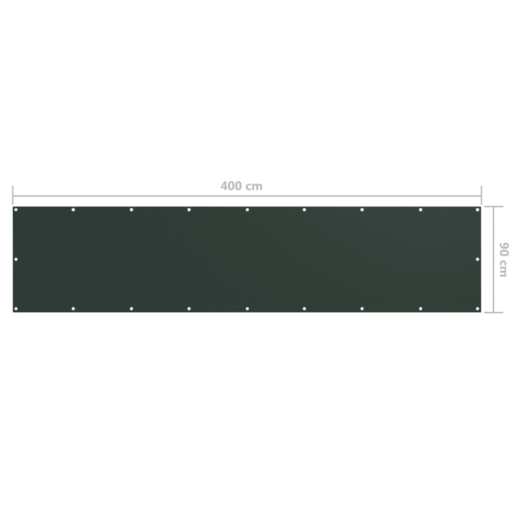 altanafskærmning 90x400 cm oxfordstof mørkegrøn