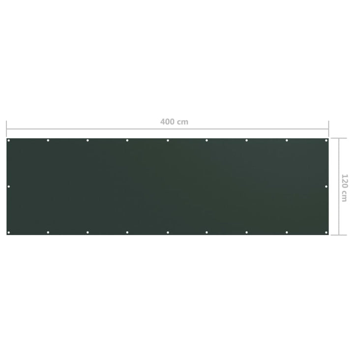 altanafskærmning 120x400 cm oxfordstof mørkegrøn