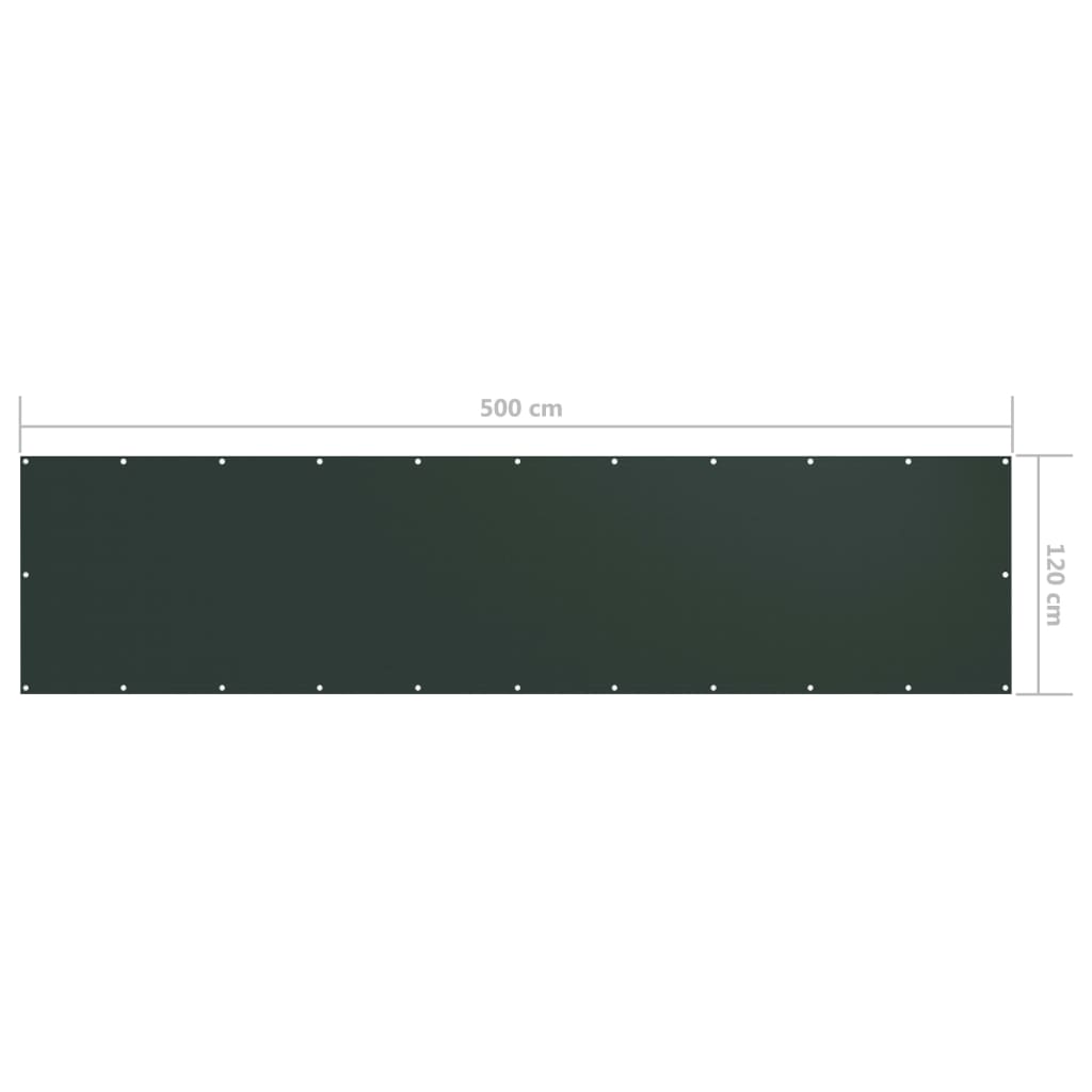 altanafskærmning 120x500 cm oxfordstof mørkegrøn