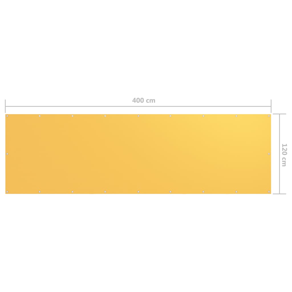 altanafskærmning 120x400 cm oxfordstof gul