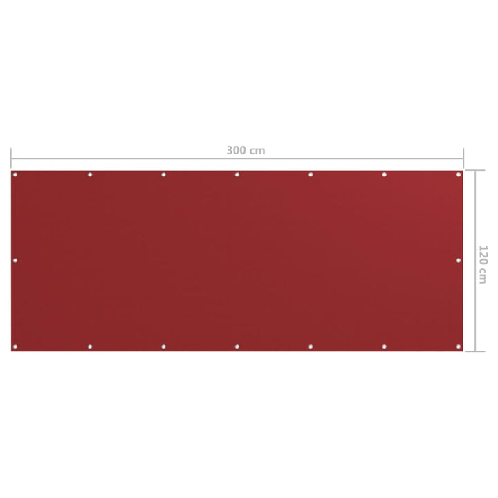 altanafskærmning 120x300 cm oxfordstof rød