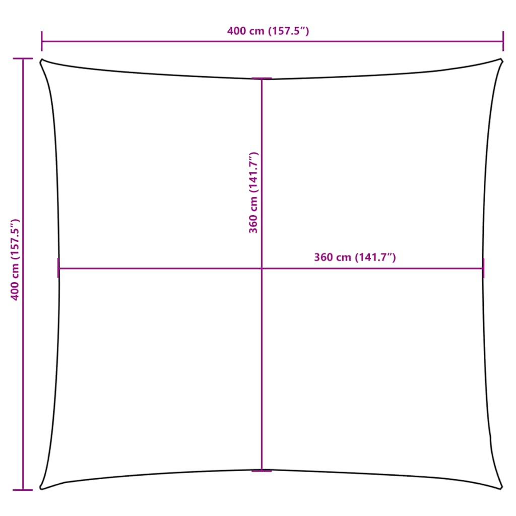 solsejl 4x4 m firkantet oxfordstof beige