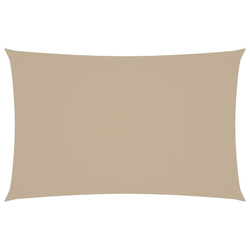 solsejl 4x7 m rektangulær oxfordstof beige
