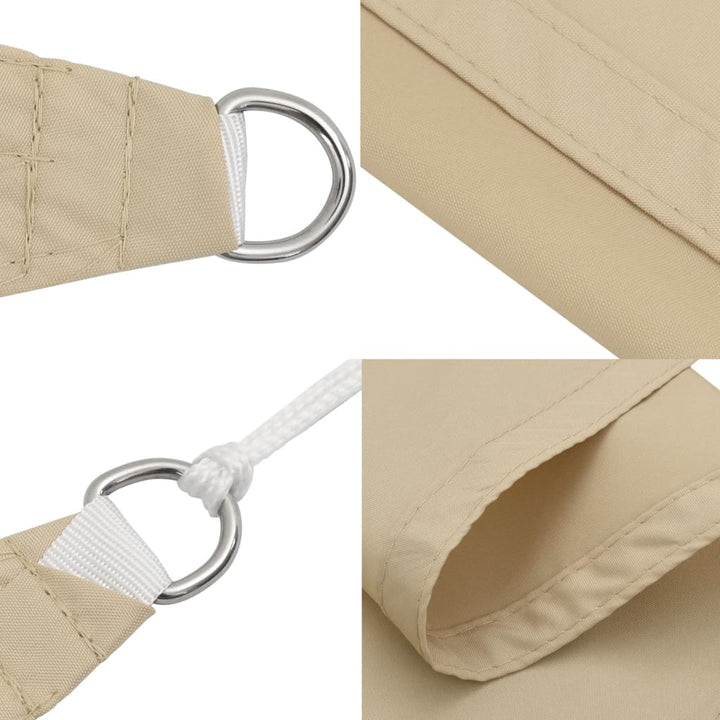 solsejl 5x6 m rektangulær oxfordstof beige