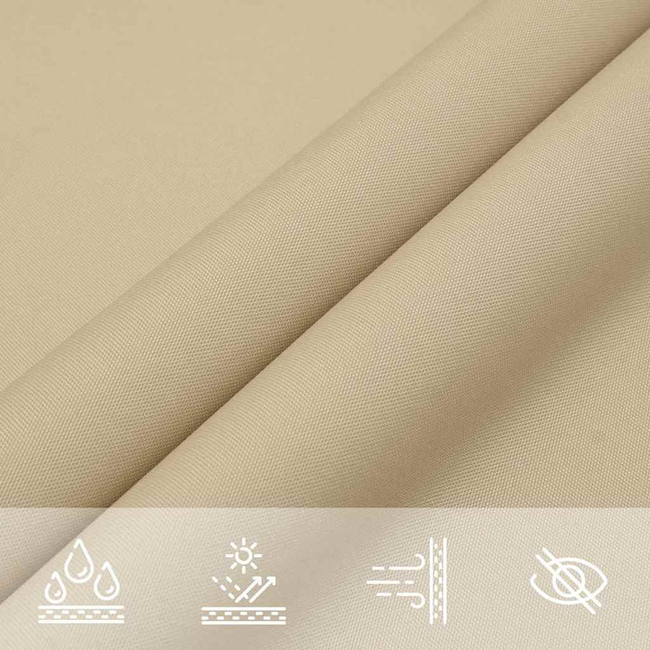 solsejl 5x6 m rektangulær oxfordstof beige