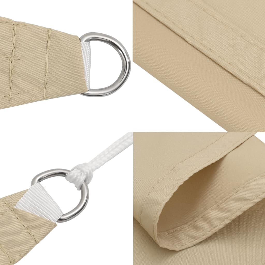 solsejl 6x7 m rektangulær oxfordstof beige