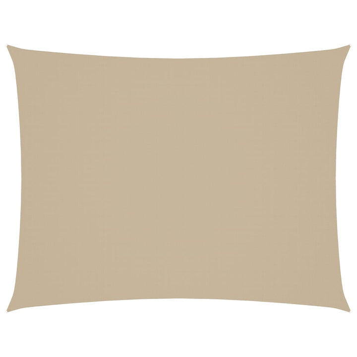 solsejl 6x8 m rektangulær oxfordstof beige