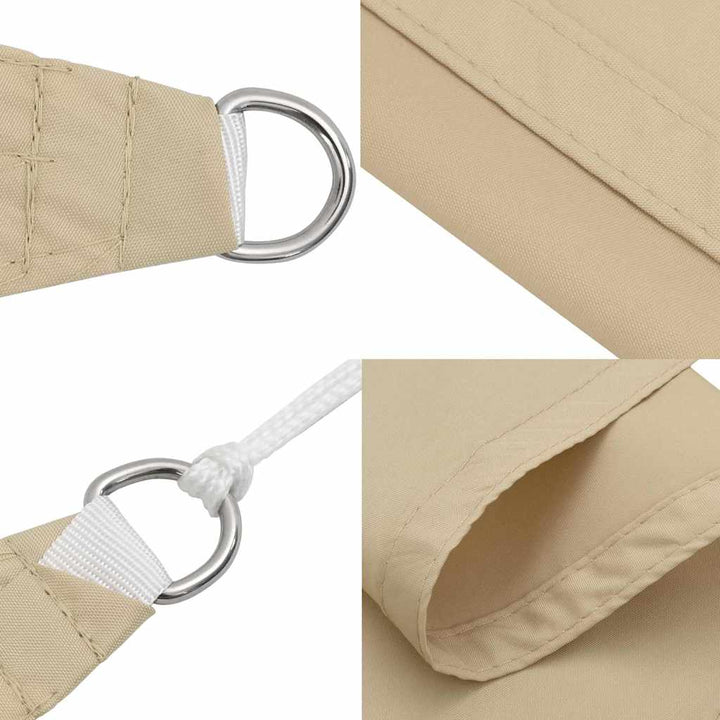 solsejl 3,5x3,5x4,9 m trekantet oxfordstof beige