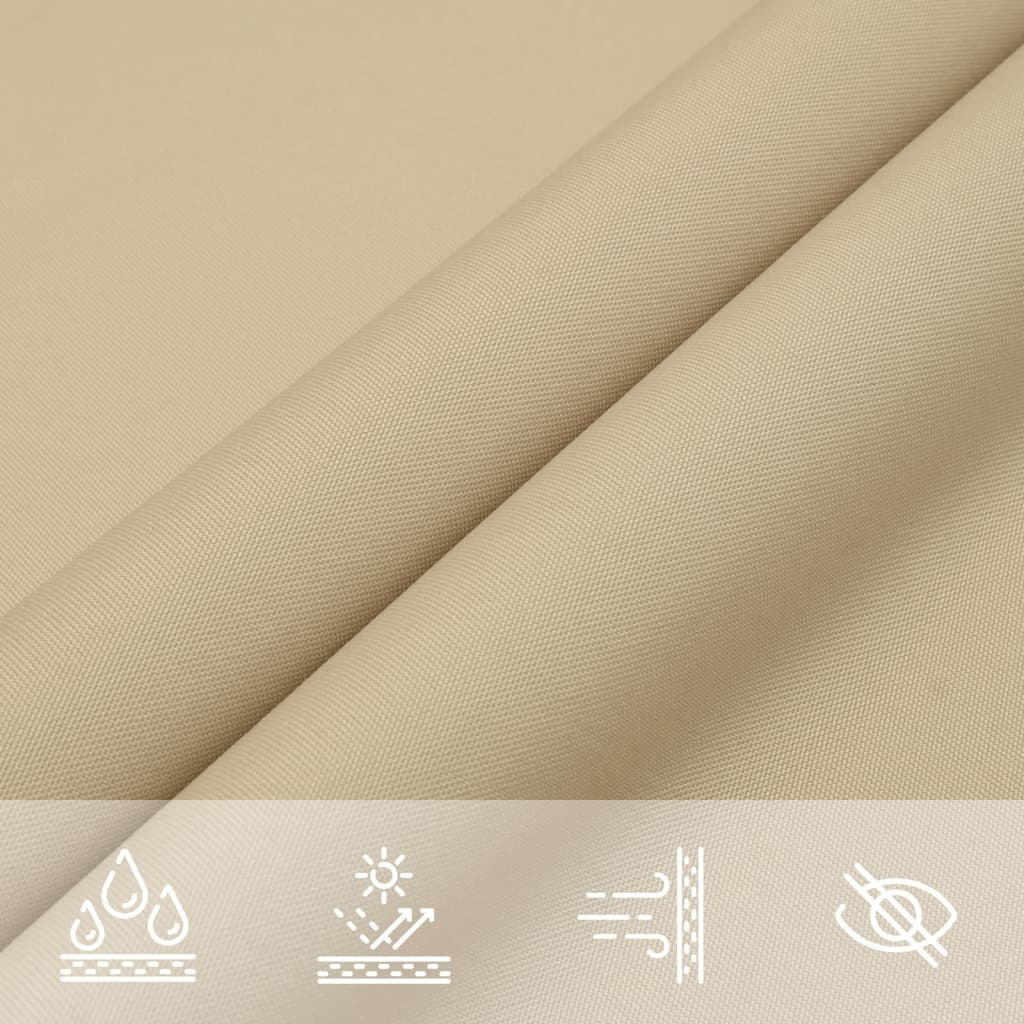 solsejl 5x7x7 m trekantet oxfordstof beige