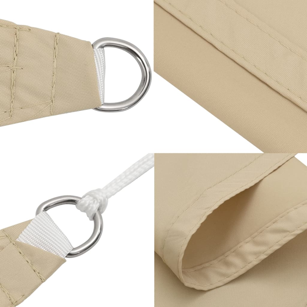 solsejl 6x6x6 m trekantet oxfordstof beige