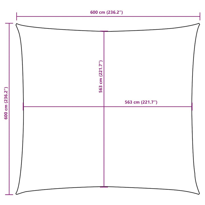 solsejl 6x6 m firkantet oxfordstof hvid