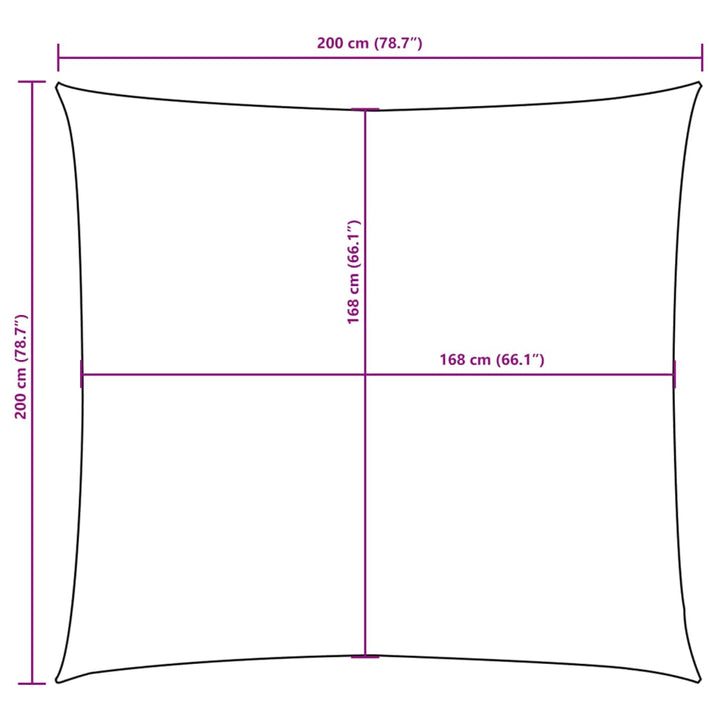 solsejl 2x2 m firkantet oxfordstof orange