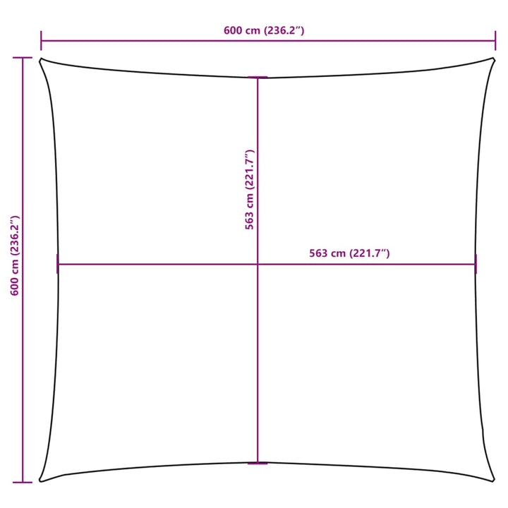 solsejl 6x6 m firkantet oxfordstof brun