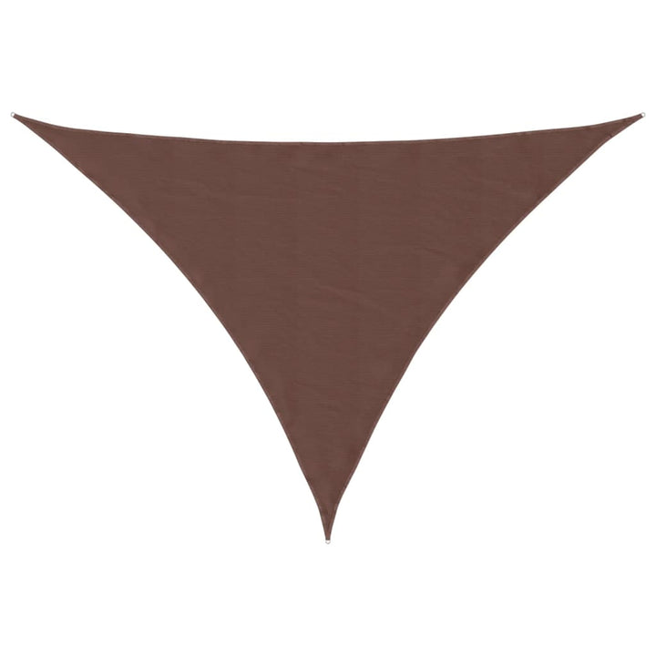 solsejl 3,5x3,5x4,9 m trekantet oxfordstof brun
