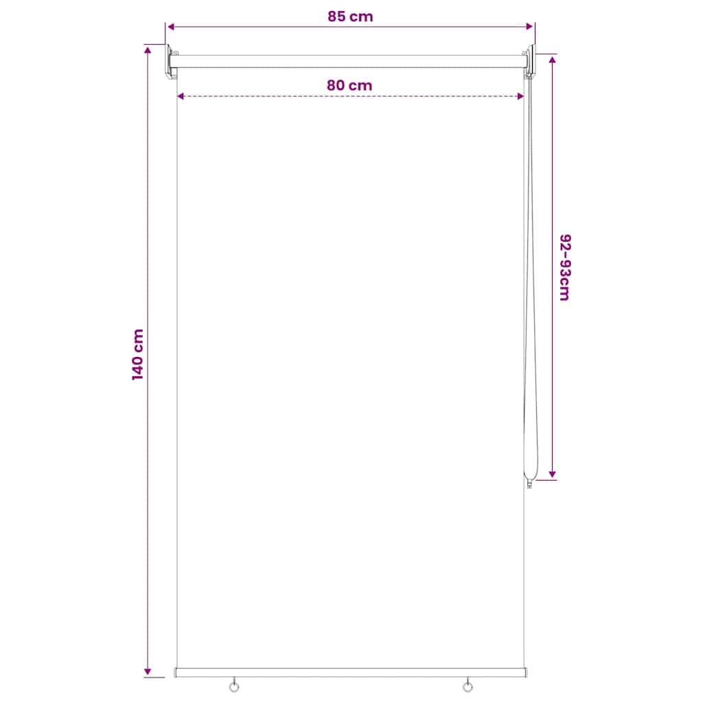 udendørs rullegardin 85 (B) x 140 (H) cm beige