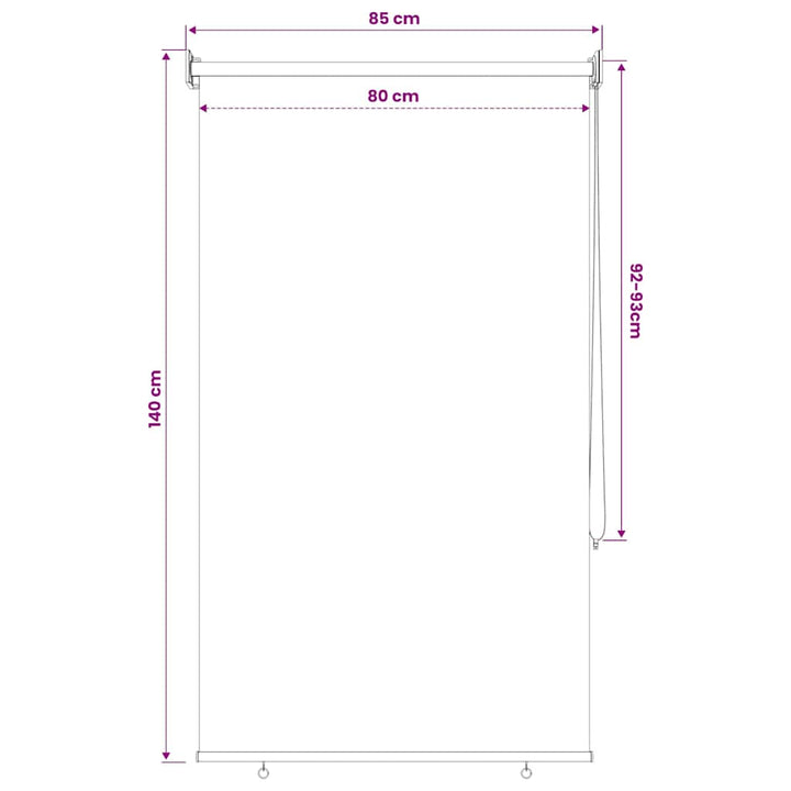 udendørs rullegardin 85 (B) x 140 (H) cm beige